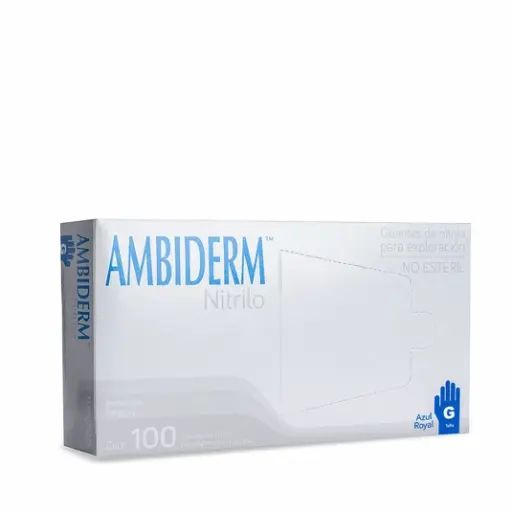 GUANTE AMBIDERM NITRILO AZUL GRANDE CAJA C/100 PZA